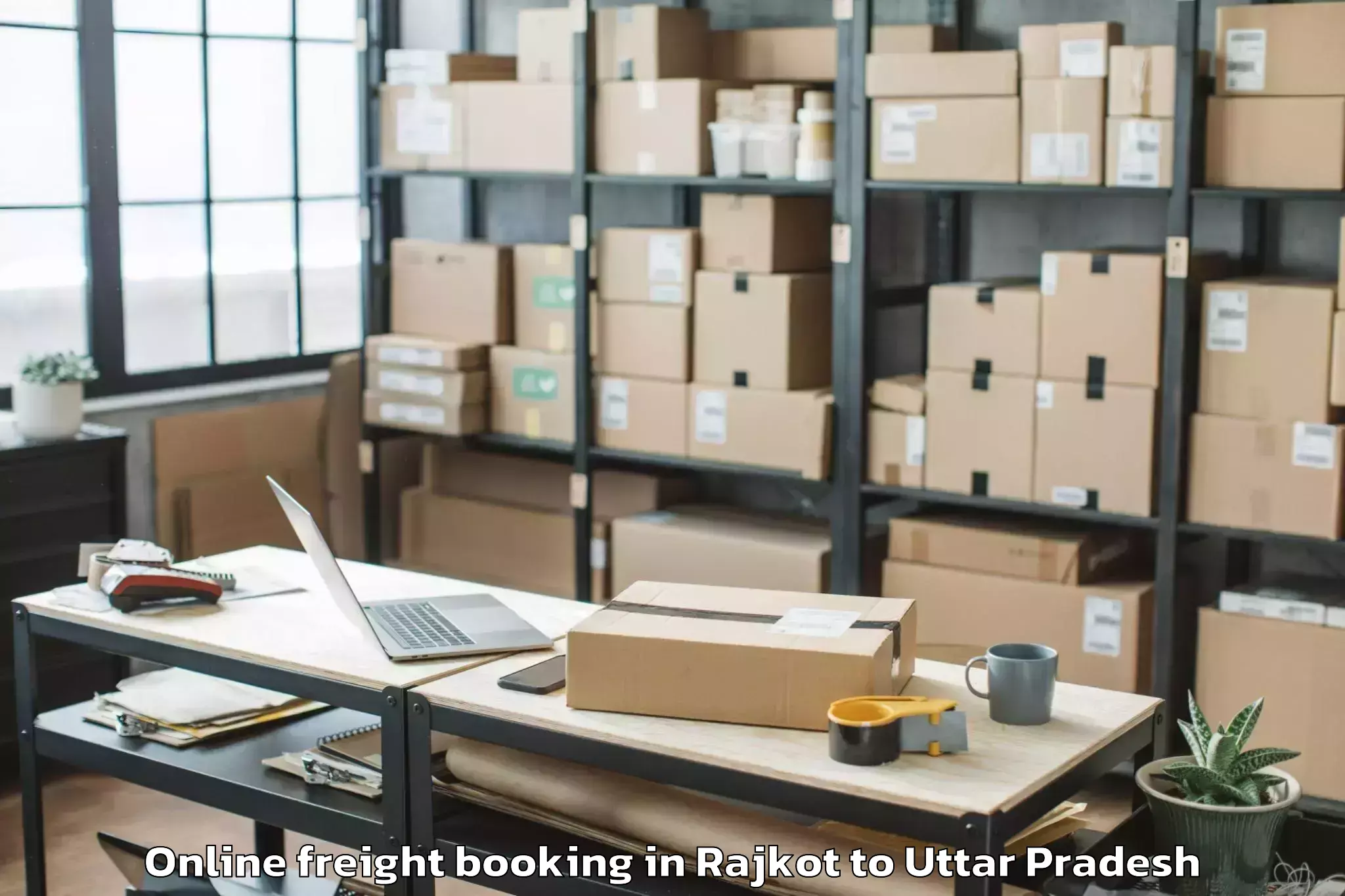 Get Rajkot to Prayagraj Airport Ixd Online Freight Booking